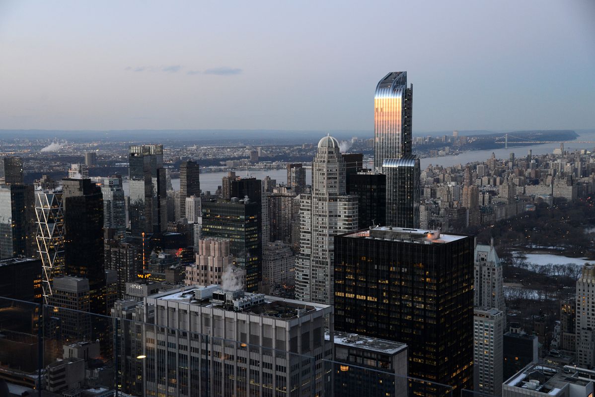 New York City Top Of The Rock 12C Northwest Hearst Tower, Random House Tower, Time Warner Center, CitySpire Center, One57 Just After Sunset